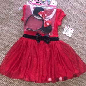 NWT Minnie Mouse dress with matching headband